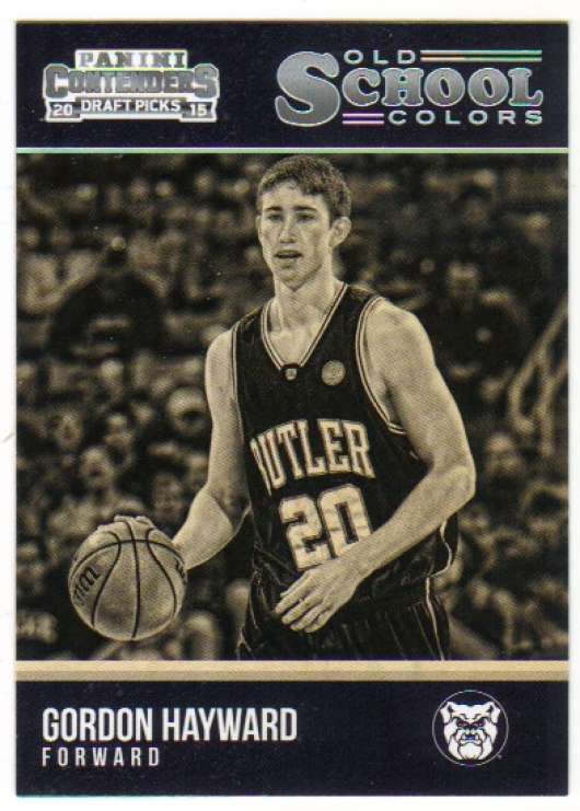 2015-16 Contenders Draft Picks Old School Colors Basketball #47 Gordon Hayward Butler Bulldogs  Official NCAA Trading Card made by Panini