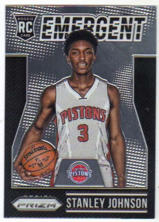 2015-16 Prizm Basketball Emergent #12 Stanley Johnson Detroit Pistons  RC Rookie  Official NBA Trading Card by Panini America