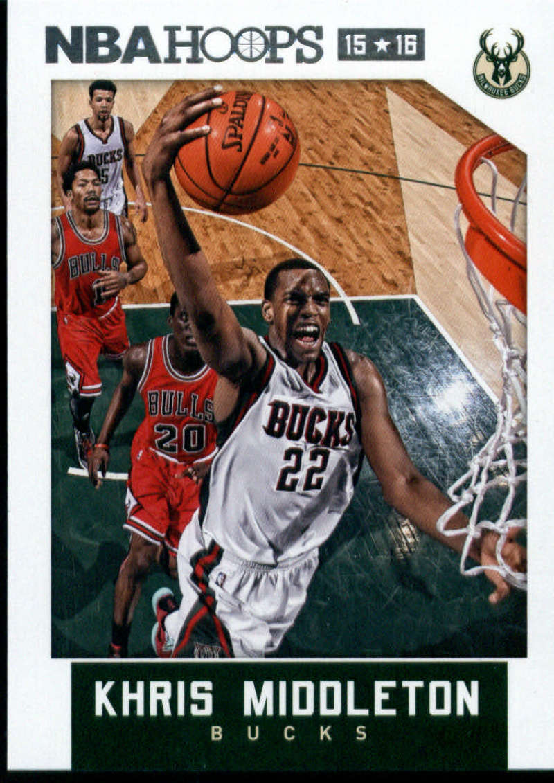 2015-16 NBA Hoops #142 Khris Middleton Milwaukee Bucks  Official Basketball Card made by Panini