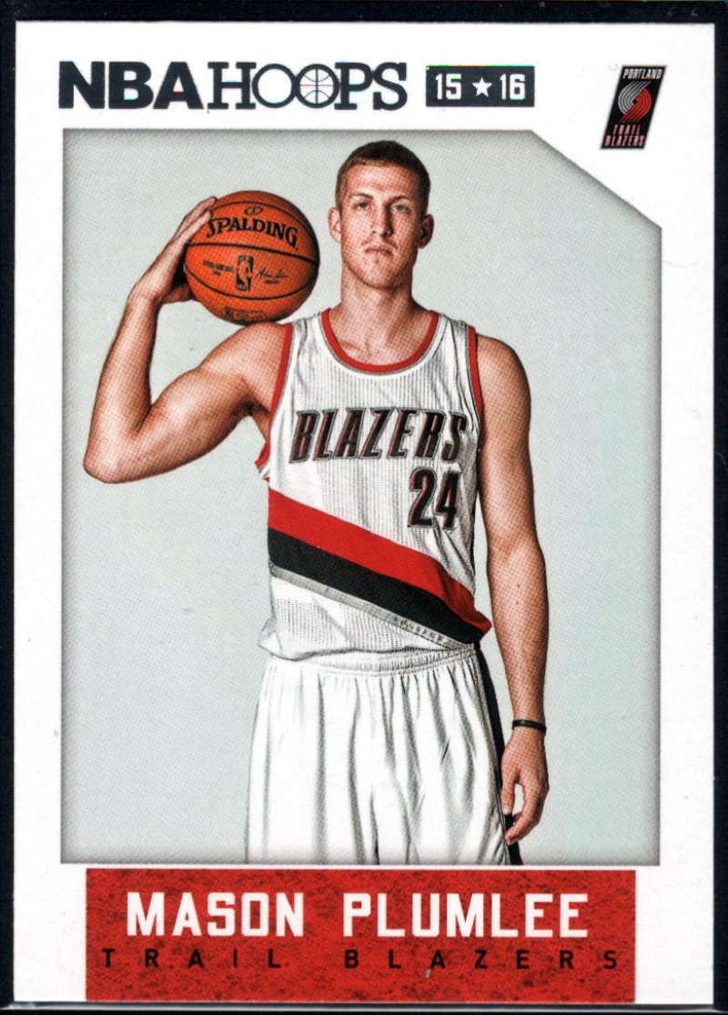 2015-16 NBA Hoops #174 Mason Plumlee Portland Trail Blazers  Official Basketball Card made by Panini