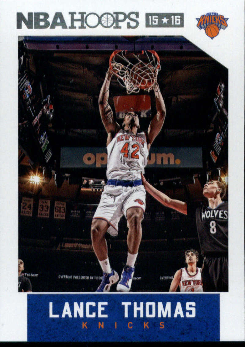 2015-16 NBA Hoops #252 Lance Thomas New York Knicks  Official Basketball Card made by Panini