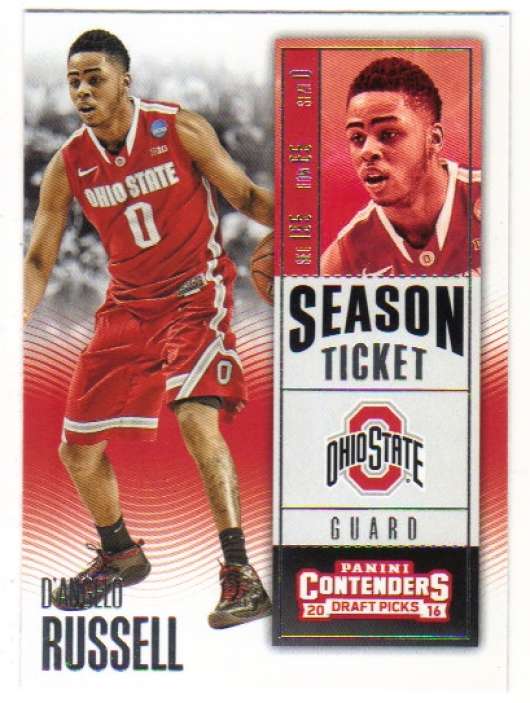 2016-17 Panini Contenders Draft Picks Season Ticket #19 D'Angelo Russell Ohio State Buckeyes Collegiate Basketball Card