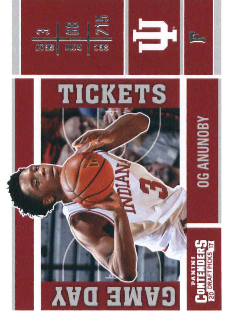 2017-18 Panini Contenders Draft Picks Game Day Tickets #12 OG Anunoby Indiana Hoosiers