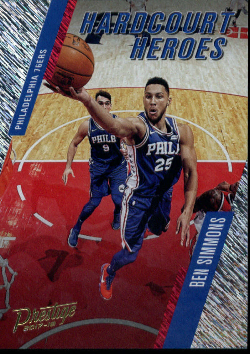 2017-18 NBA Prestige Hardcourt Heroes Rain #1 Ben Simmons Philadelphia 76ers  Official Panini Basketball Trading Card