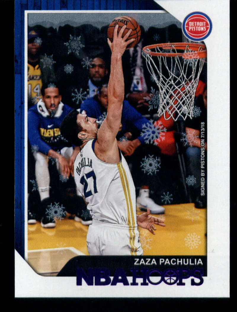 2018-19 NBA Hoops Winter Holiday Purple #75 Zaza Pachulia Detroit Pistons  Official Panini Basketball Card