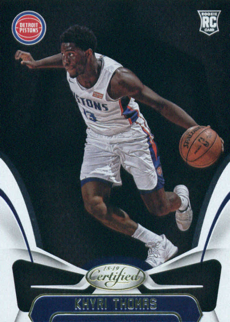 2018-19 Certified Basketball #188 Khyri Thomas Detroit Pistons  RC Rookie Official NBA Trading Card (made by Panini)