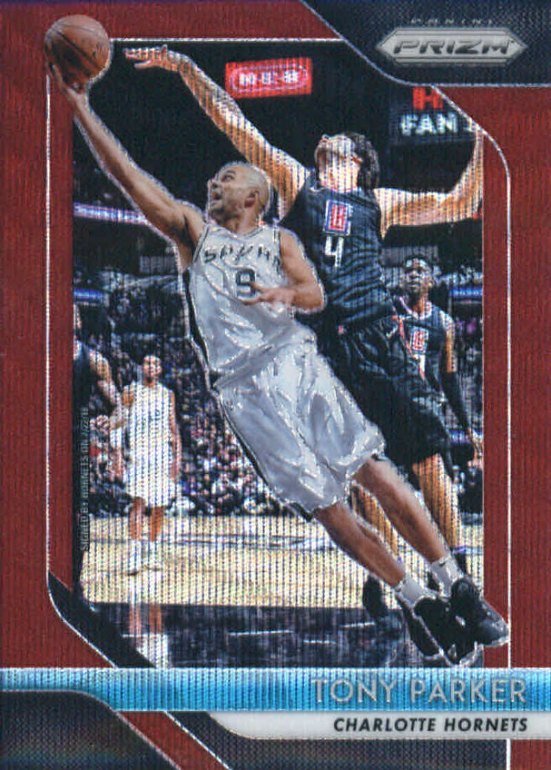 2018-19 Panini Prizm Ruby Red Wave Refractor #10 Tony Parker Charlotte Hornets Official NBA Basketball Trading Card