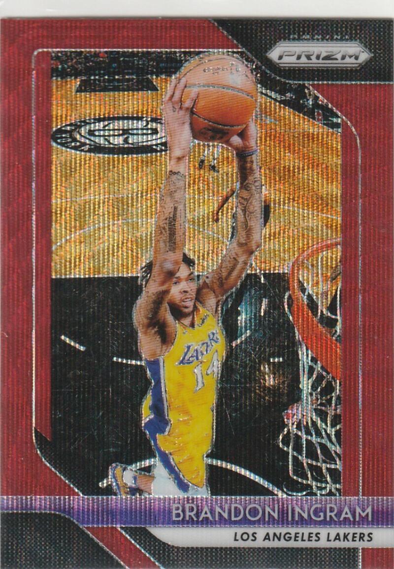 2018-19 Panini Prizm Ruby Red Wave Refractor #26 Brandon Ingram Los Angeles Lakers Official NBA Basketball Trading Card