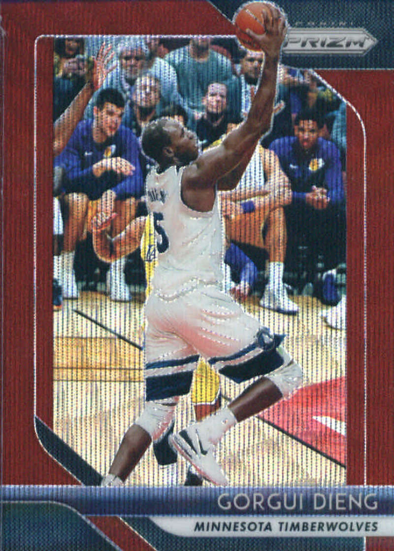 2018-19 Panini Prizm Ruby Red Wave Refractor #117 Gorgui Dieng Minnesota Timberwolves Official NBA Basketball Trading Ca