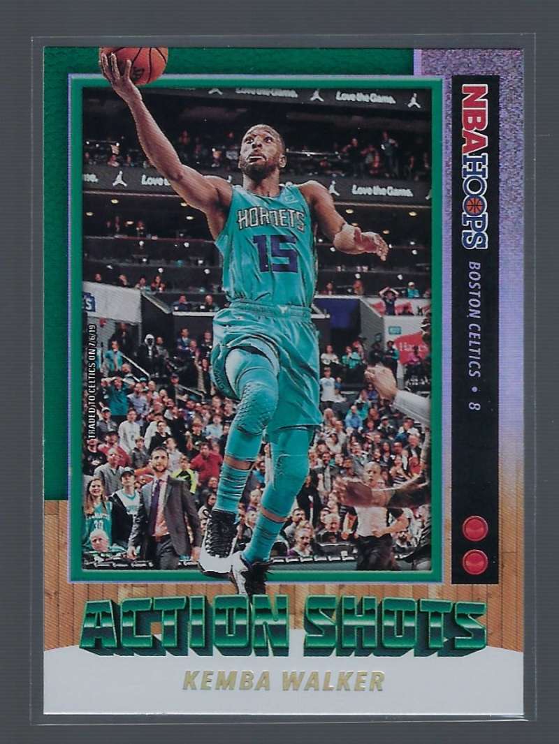 2019-20 NBA Hoops Action Shots #8 Kemba Walker Boston Celtics Official Panini Basketball Trading Card Hobby Exclusive Insert