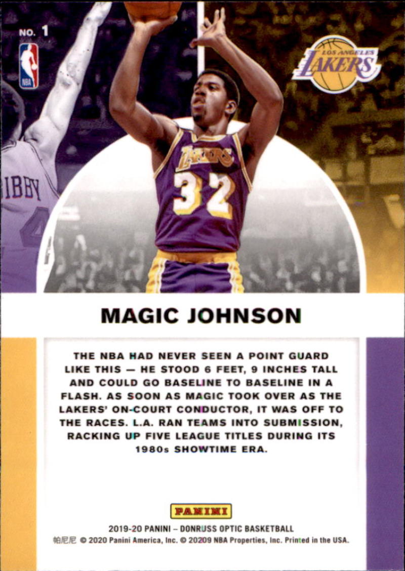 2019-20 Donruss Optic Winner Stays Purple #9 Hakeem Olajuwon Houston Rockets Basketball Card 
