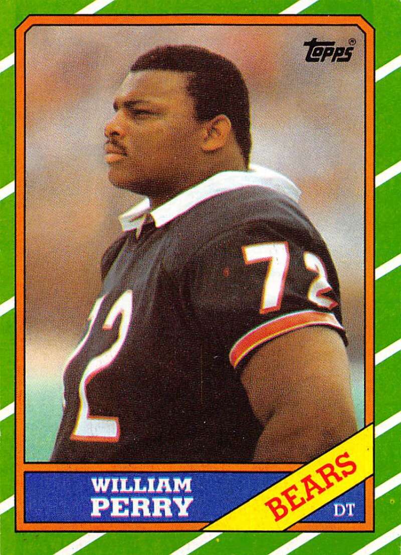 1986 Topps Football #20 William Perry RC Rookie Chicago Bears  Official NFL Trading Card (Stock Photo Used - Near Mint or better Guaranteed)