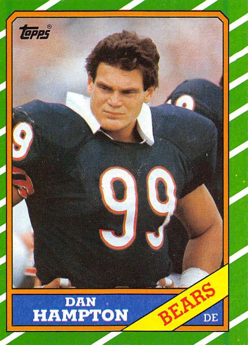 1986 Topps Football #22 Dan Hampton Chicago Bears  Official NFL Trading Card (Stock Photo Used - Centering varies, NrMt or better otherwise)