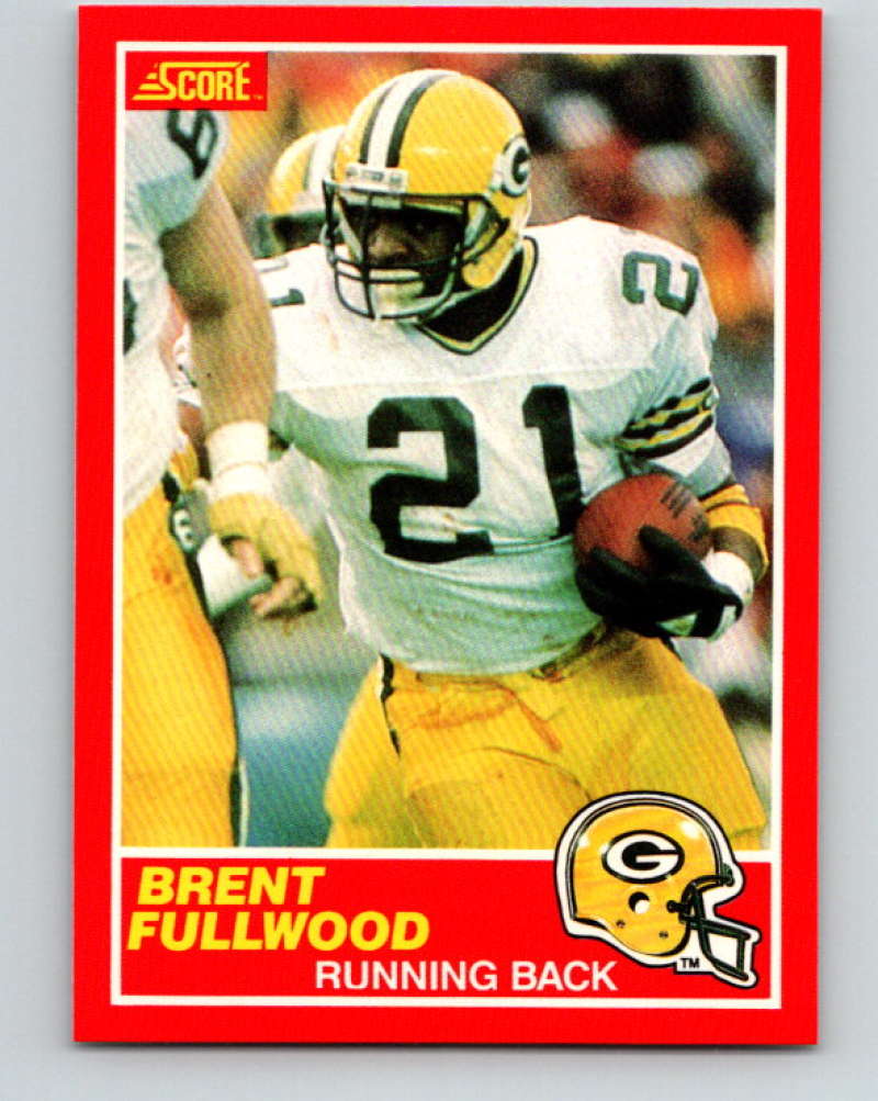 1989 Score Football #177 Brent Fullwood RC Rookie Card Green Bay Packers Official NFL Trading Card From the Premiere Sco