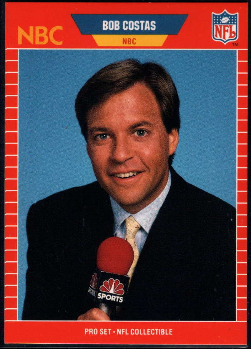 1989 Pro Set Announcers Football #23 Bob Costas Official NFL Trading Card.