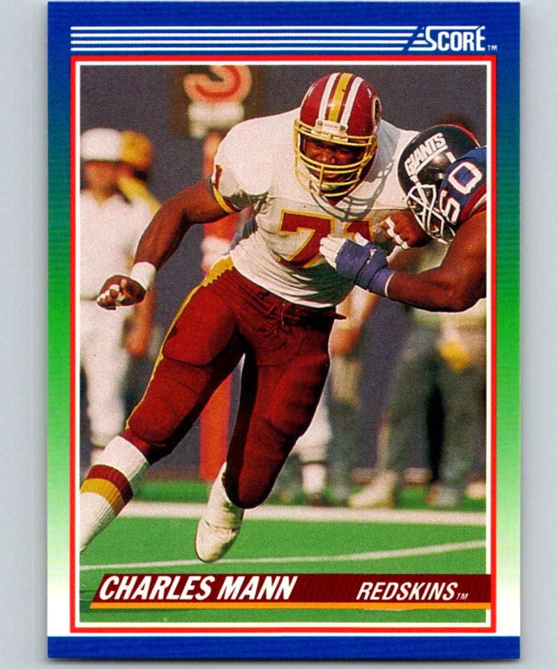1990 Score Football #101 Charles Mann Washington Redskins  Official NFL Trading Card (from Factory Set Break)