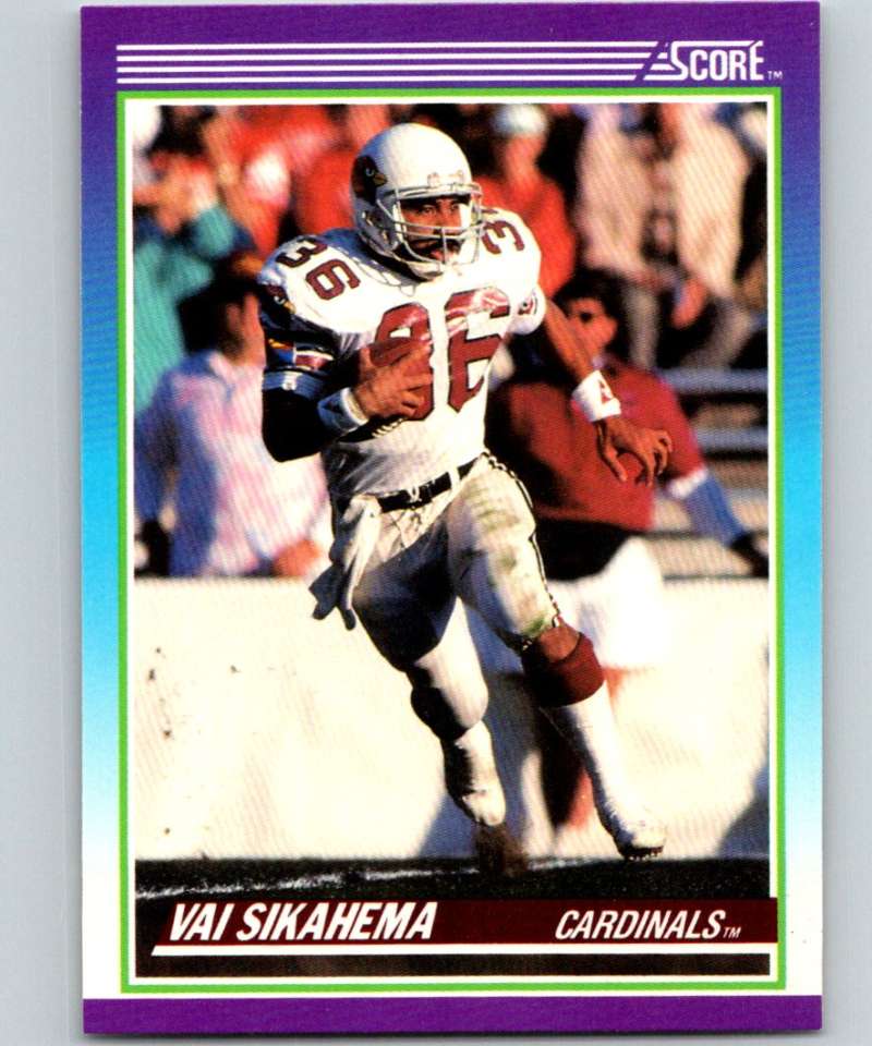 1990 Score Football #136A Vai Sikahema Phoenix Cardinals  Official NFL Trading Card (from Factory Set Break)