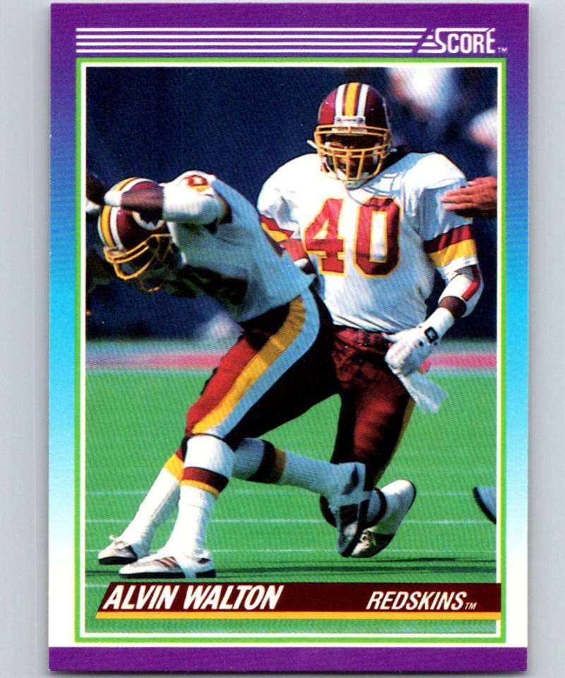 1990 Score Football #154 Alvin Walton Washington Redskins  Official NFL Trading Card (from Factory Set Break)