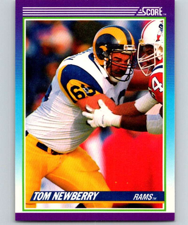 1990 Score Football #192 Tom Newberry Los Angeles Rams  Official NFL Trading Card (from Factory Set Break)