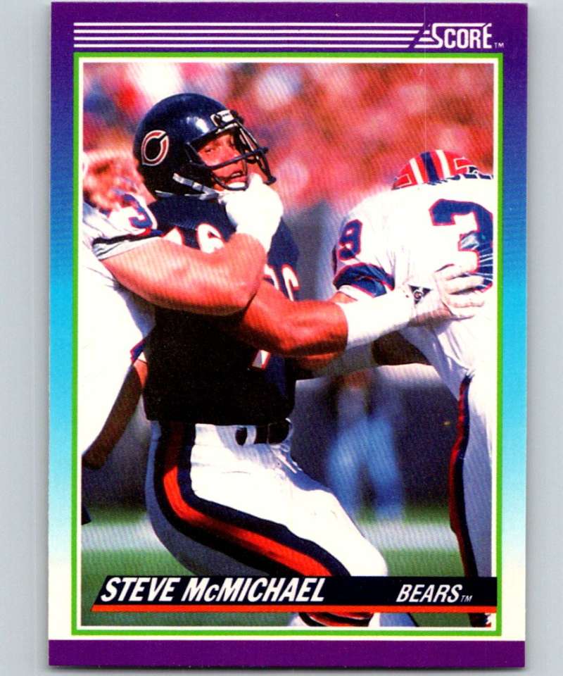 1990 Score Football #197 Steve McMichael Chicago Bears  Official NFL Trading Card (from Factory Set Break)