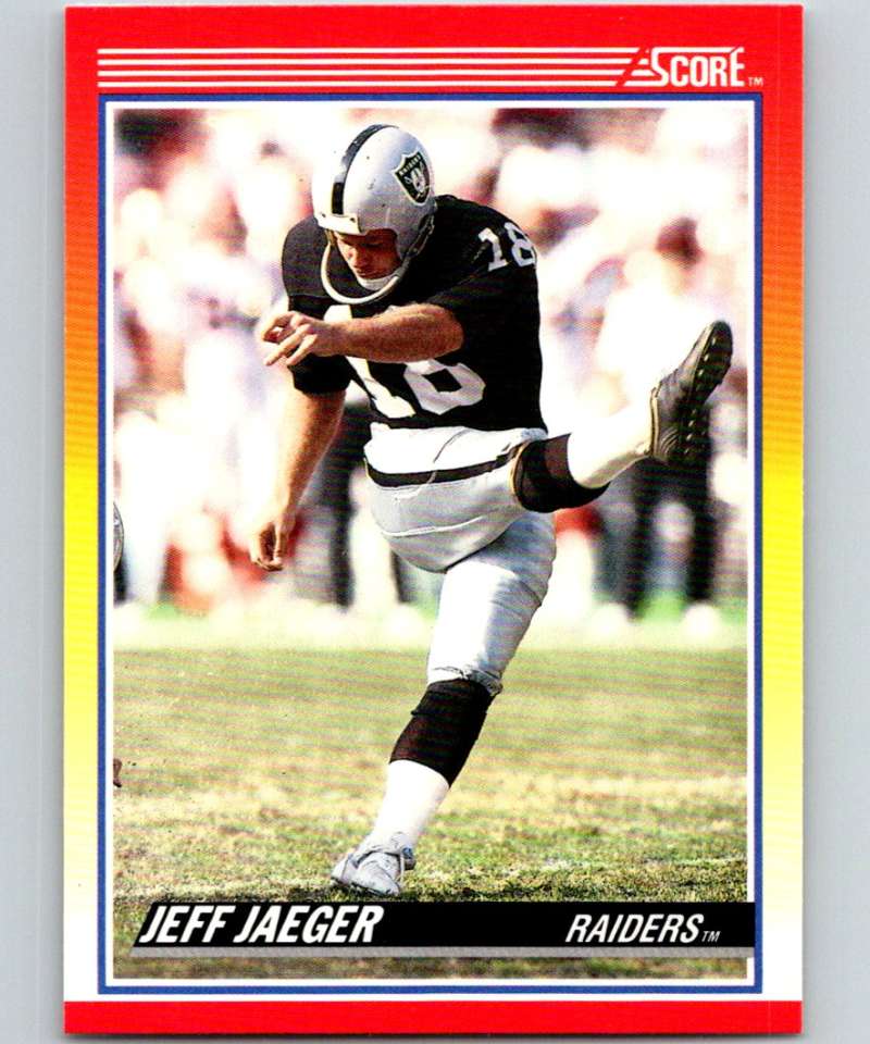 1990 Score Football #287 Jeff Jaeger RC Rookie Los Angeles Raiders  Official NFL Trading Card (from Factory Set Break)