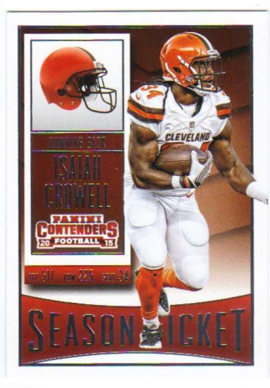 2015 PANINI CONTENDERS SEASON TICKET #55 ISAIAH CROWELL CLEVELAND BROWNS 