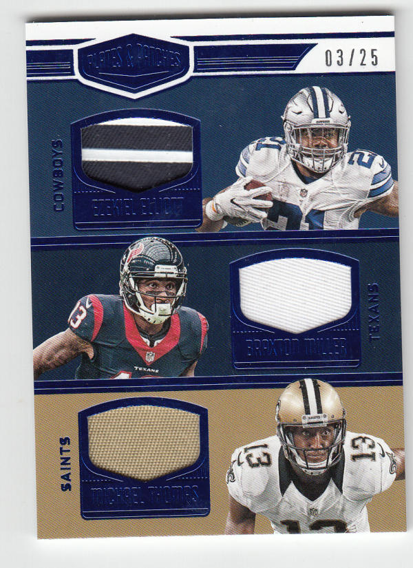 2016 Panini Plates and Patches Rookie Triple Combo Materials Blue