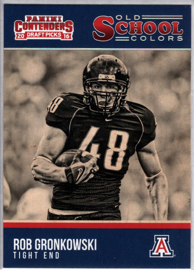 2016 Contenders Draft Picks Football Old School Colors #22 Rob Gronkowski Arizona Wildcats  Official NCAA Trading Card made by Panini