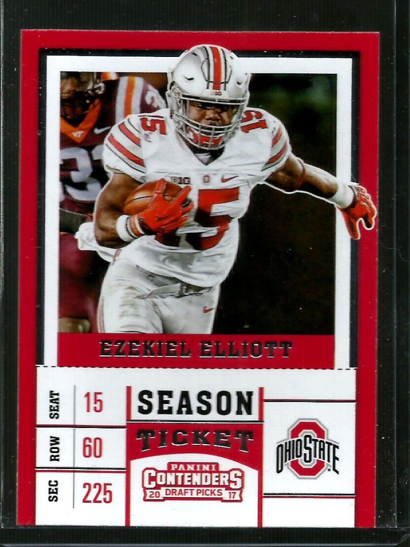 2017 Panini Contenders Draft Picks Season Ticket #37 Ezekiel Elliott Ohio State Buckeyes Collegiate Football Card