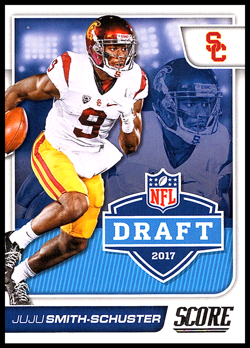 2017 Score NFL Draft #5 JuJu Smith-Schuster USC Trojans Rookie RC Football Trading Card made by Panini