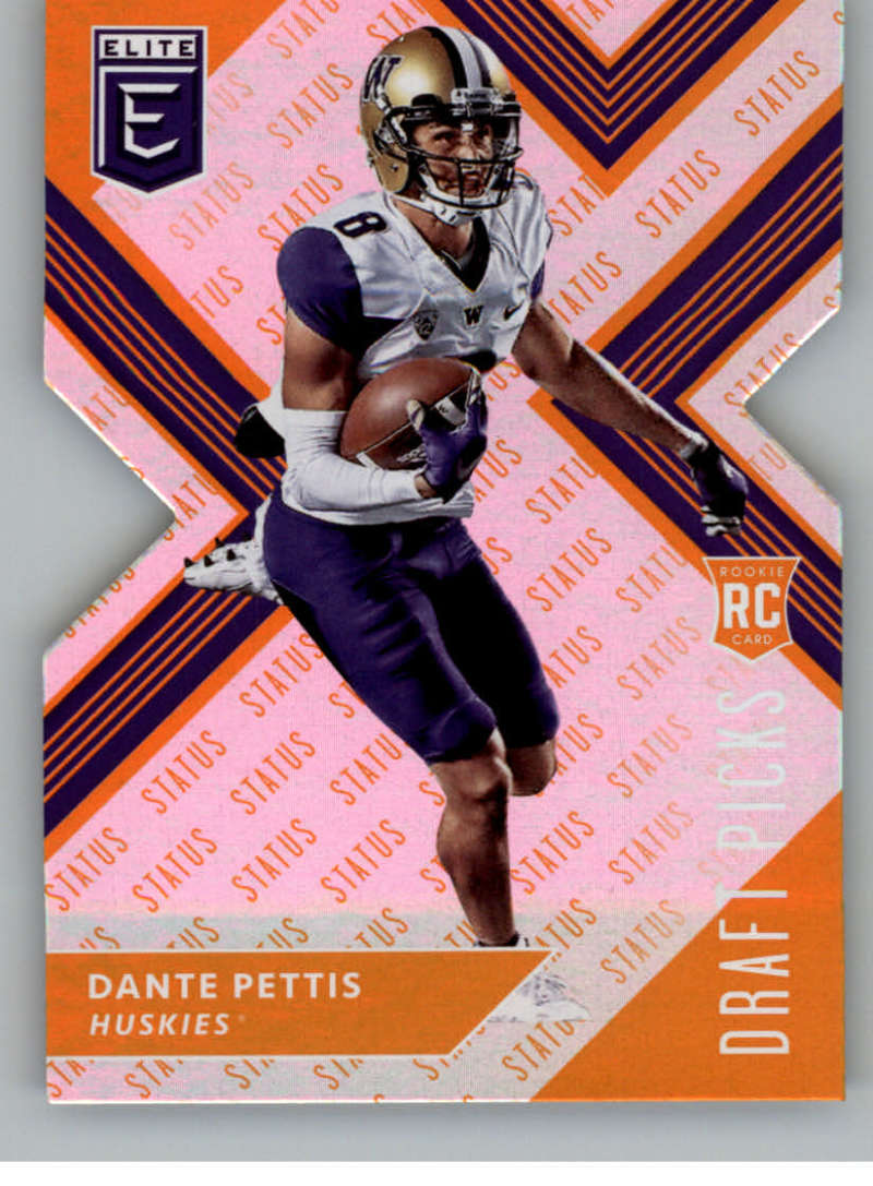 2018 Panini Elite Draft Picks Status Die Cut Orange #117 Dante Pettis Washington Huskies Rookie Parallel Football Card