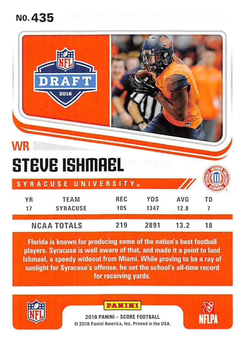 2018 Score Silver Scorecard #435 Steve Ishmael Syracuse Orange Rookie RC Football Card