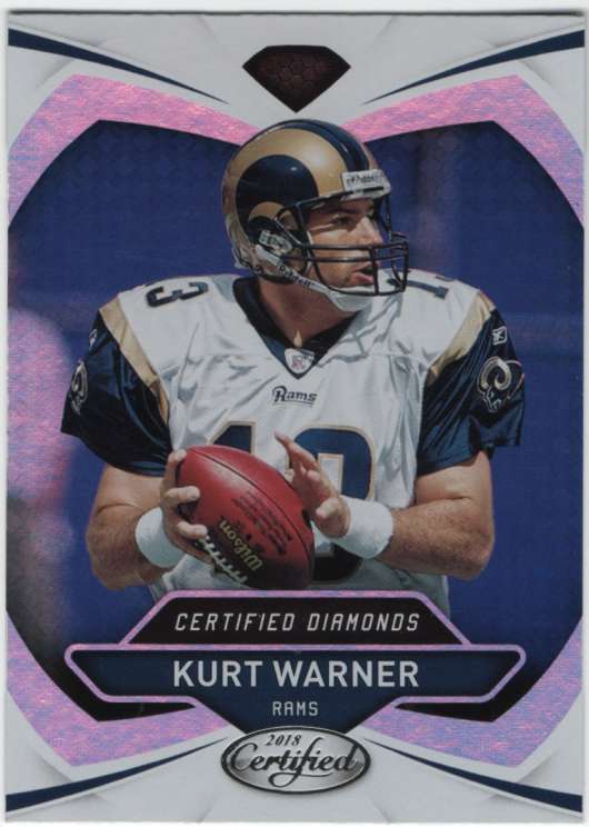 2018 Certified NFL Diamonds #18 Kurt Warner St. Louis Rams Panini Football Card