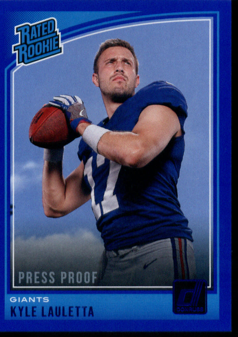 2018 Donruss Press Proof Blue #328 KYLE LAULETTA Rated Rookie NM-NM+ New York Giants 