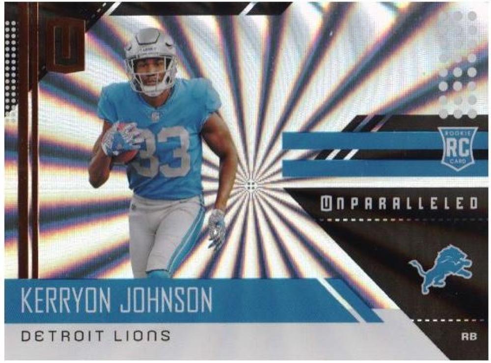 2018 Unparalleled Football Shine #217 Kerryon Johnson Detroit Lions Rookie RC Rookie NFL Trading Card made by Panini