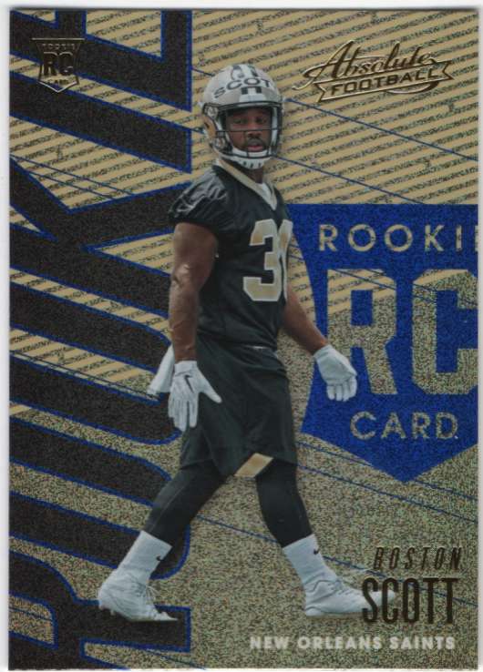 2018 Absolute Football Spectrum Blue #114 Boston Scott Rookie New Orleans Saints  Official NFL Trading Card made by Pani