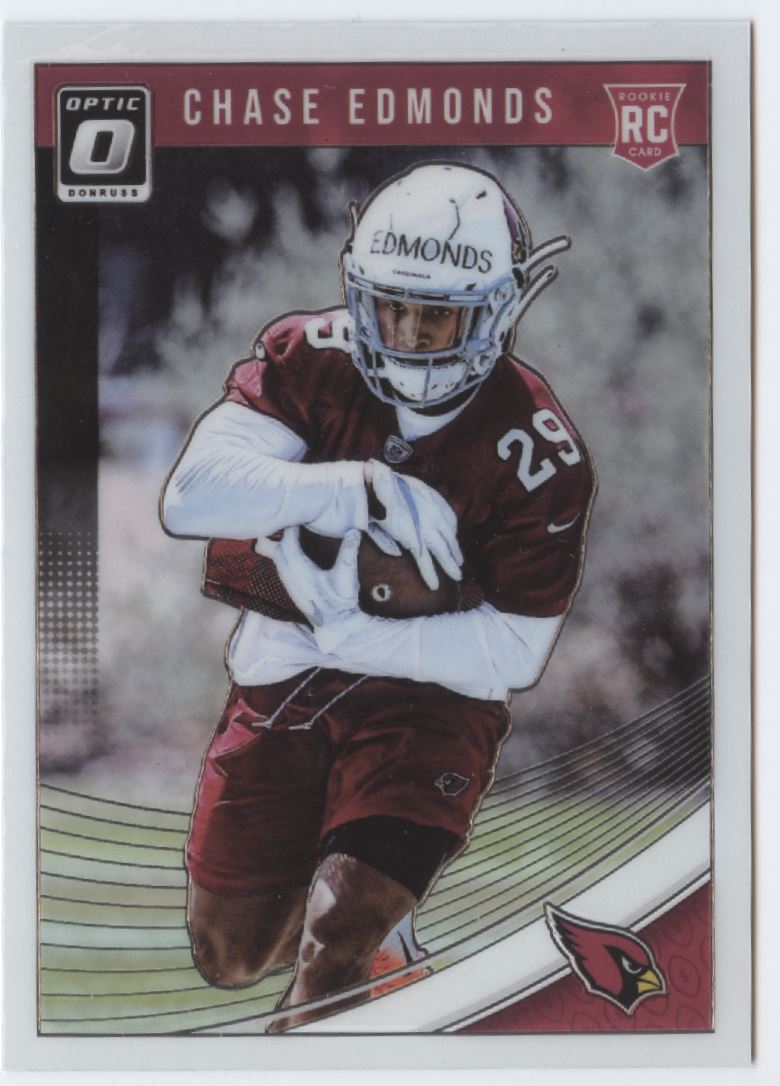 2018 Optic Football #136 Chase Edmonds RC Arizona Cardinals Rookie  Official Donruss NFL Card made by Panini