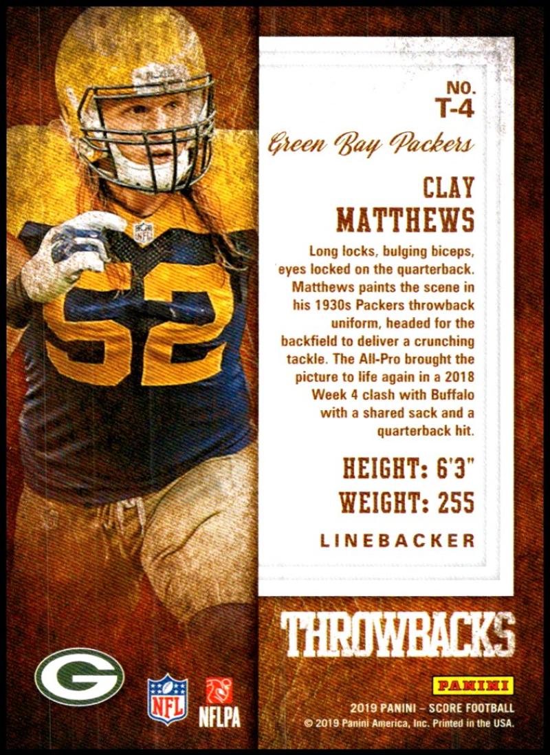 Details About 2019 Score Throwbacks Nfl Football Card Singles You Pick Buy 4 Get 2 Free