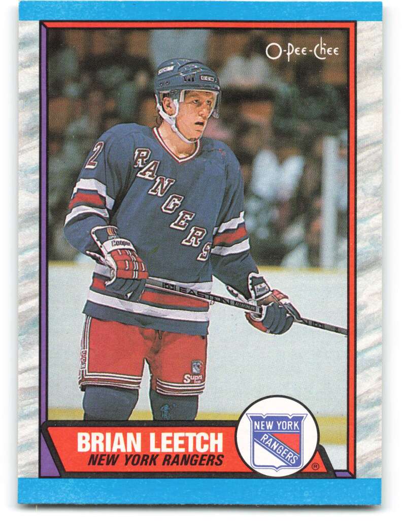 1989-90 O-Pee-Chee Brian Leetch #136 NM RC Rookie NY Rangers