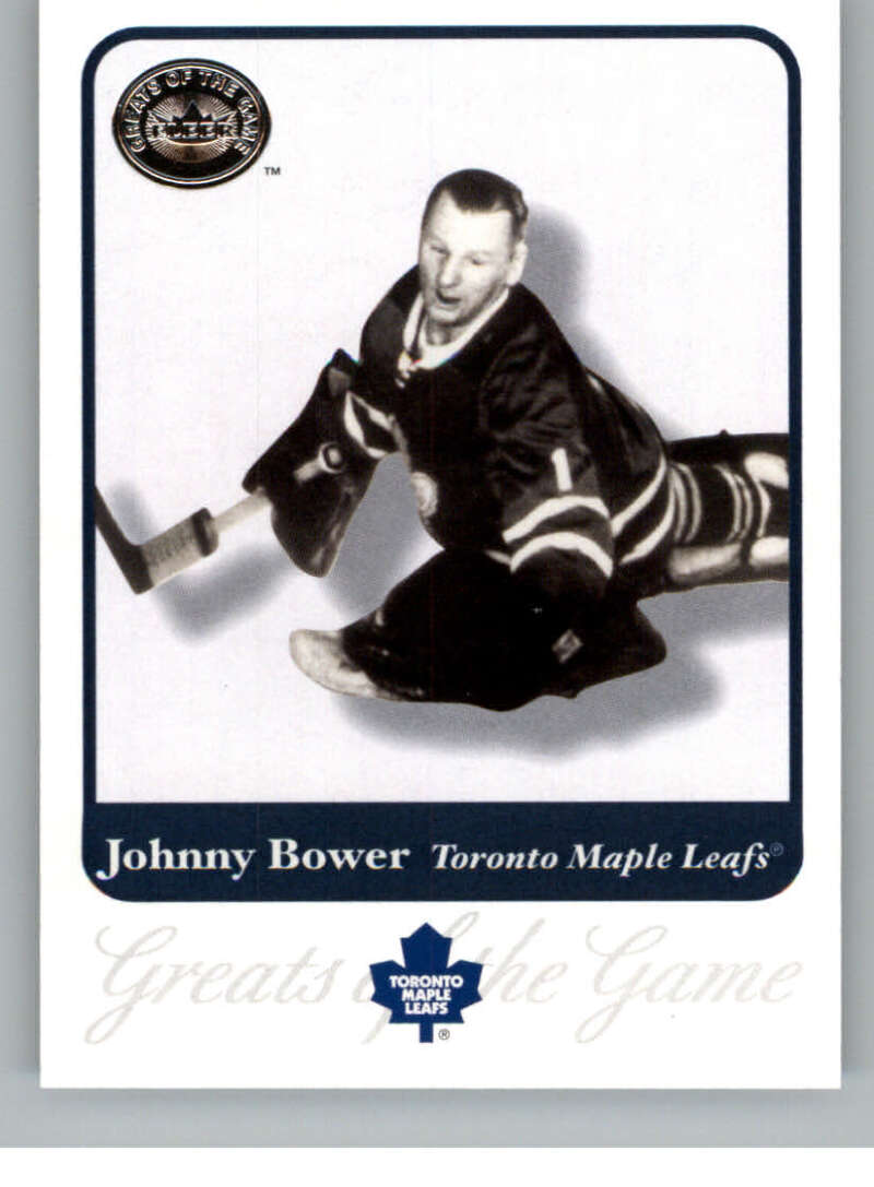 2001-02 Fleer Greats of the Game Johnny Bower #14 NM Maple Leafs