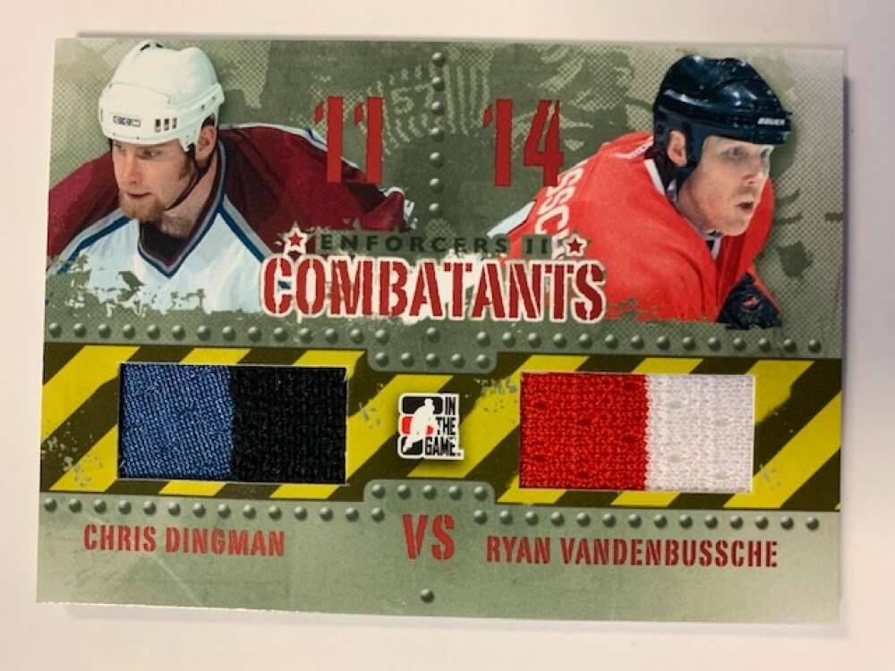 2013-14 In The Game Enforcers II Combatants Jersey Duals Red
