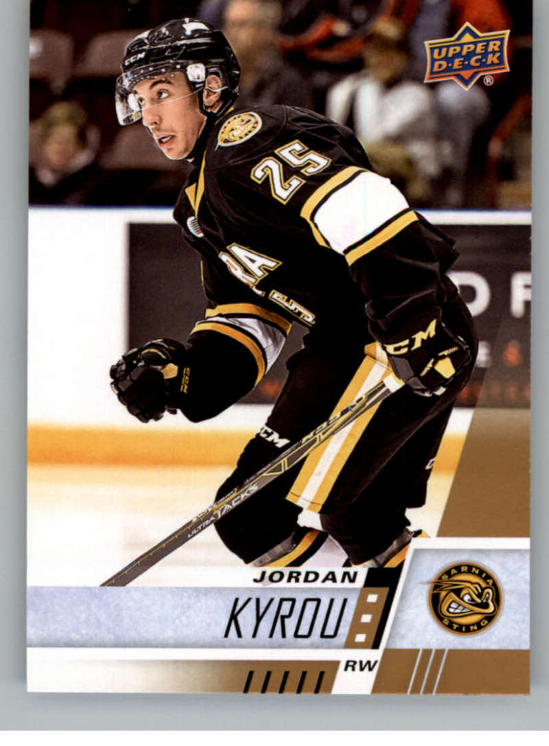 2017-18 Upper Deck CHL #50 Jordan Kyrou Sarnia Sting Canadian Hockey League Card