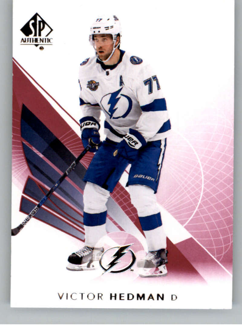 2017-18 SP Authentic Limited Red #7 Victor Hedman Tampa Bay Lightning NHL Hockey Card