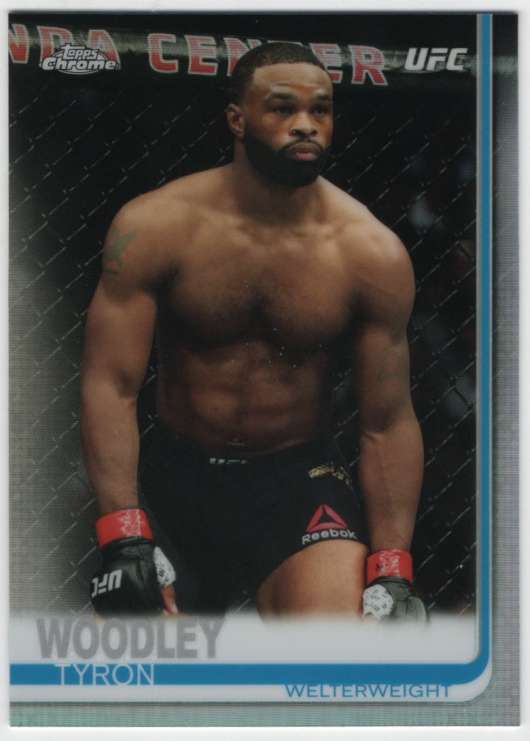 2019 Topps UFC Chrome Refractor MMA #61 Tyron Woodley Welterweight Official Ultimate Fighting Championship Trading Card