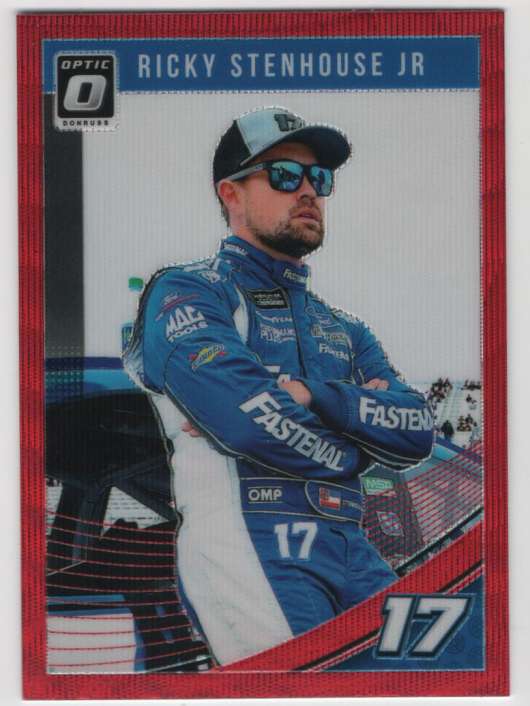 2019 Donruss Racing Optic Red Wave #30 Ricky Stenhouse Jr Fastenal/Roush Fenway Racing/Ford  Official Panini NASCAR Trading Card