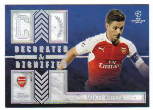 2015-16 Topps UEFA Champions League Showcase Decorated and Dignified #DD-MA Mikel Arteta Arsenal FC