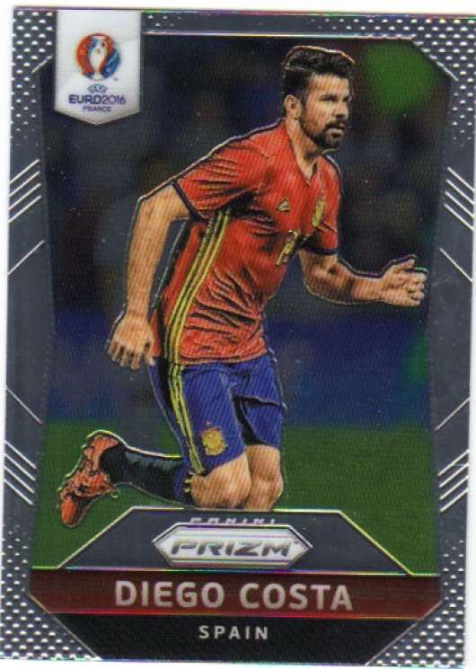 2016 Panini UEFA Euro Prizm #42 Diego Costa Spain EURO '16 Soccer Futbol Trading Card