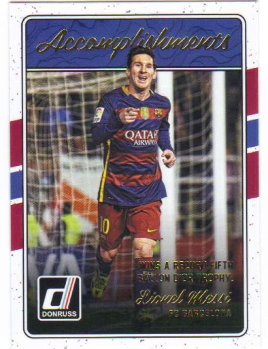 2016-17 Donruss Accomplishments Soccer #4 Lionel Messi FC Barcelona Official Futbol Card From Panini America
