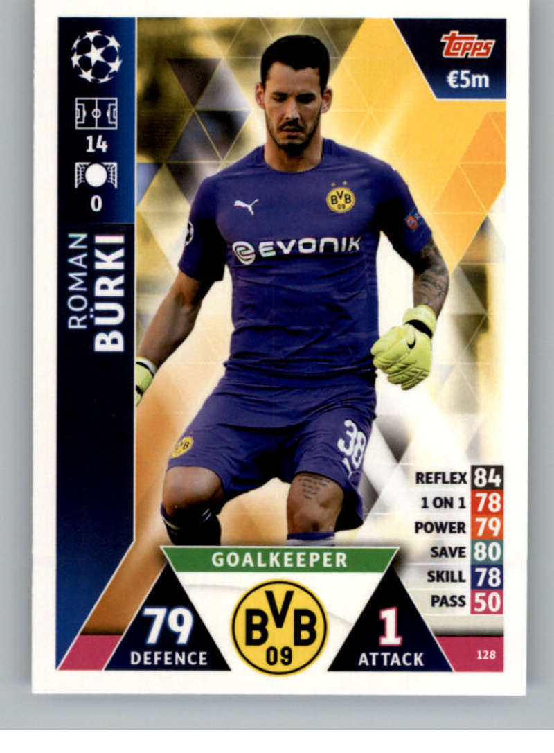 2018-19 Topps UEFA Champions League Match Attax #128 Roman Burki Borussia Dortmund  Official Futbol Soccer Card