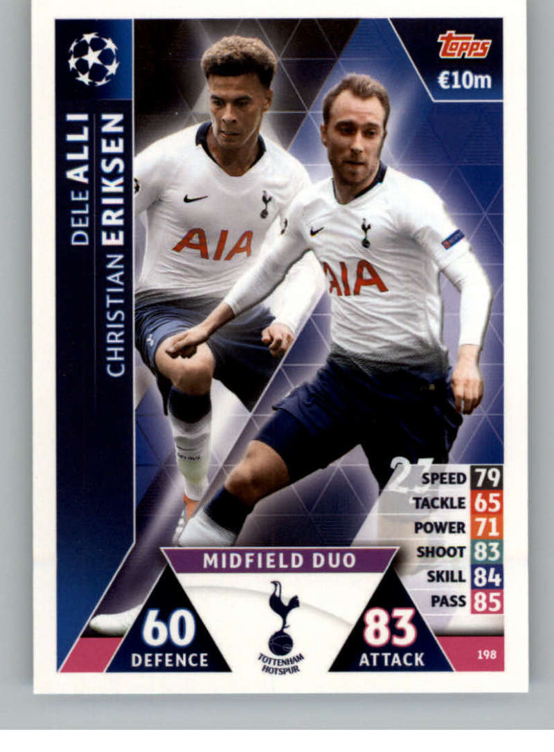 2018-19 Topps UEFA Champions League Match Attax #198 Christian Eriksen Tottenham Hotspur  Official Futbol Soccer Card
